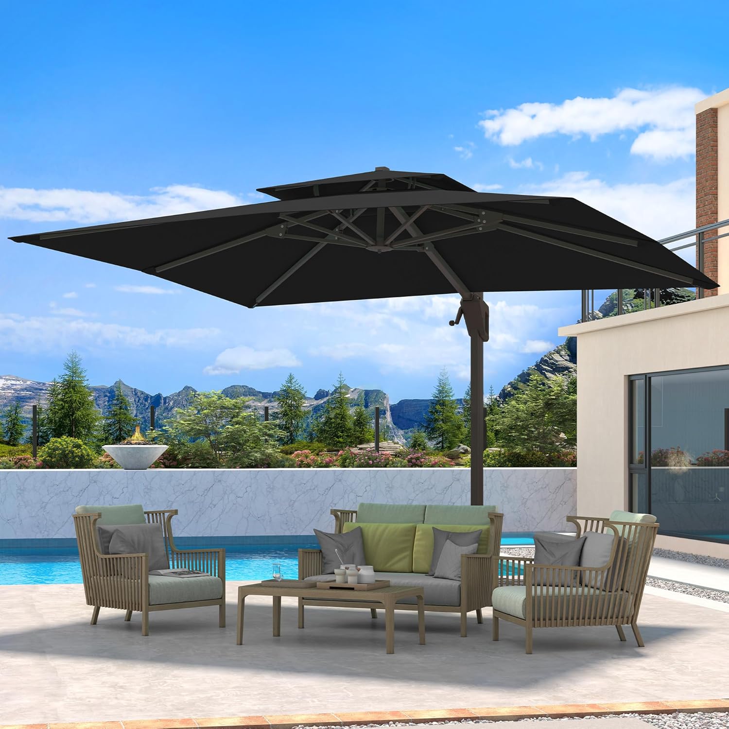 10 X 13 FT Heavy Duty Cantilever Patio Umbrella for Outdoor Use