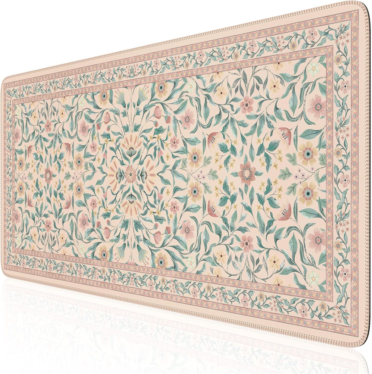 iLeadon Pink Floral Desk Mat - Non-Slip Gaming Mousepad (35.4x15.7)