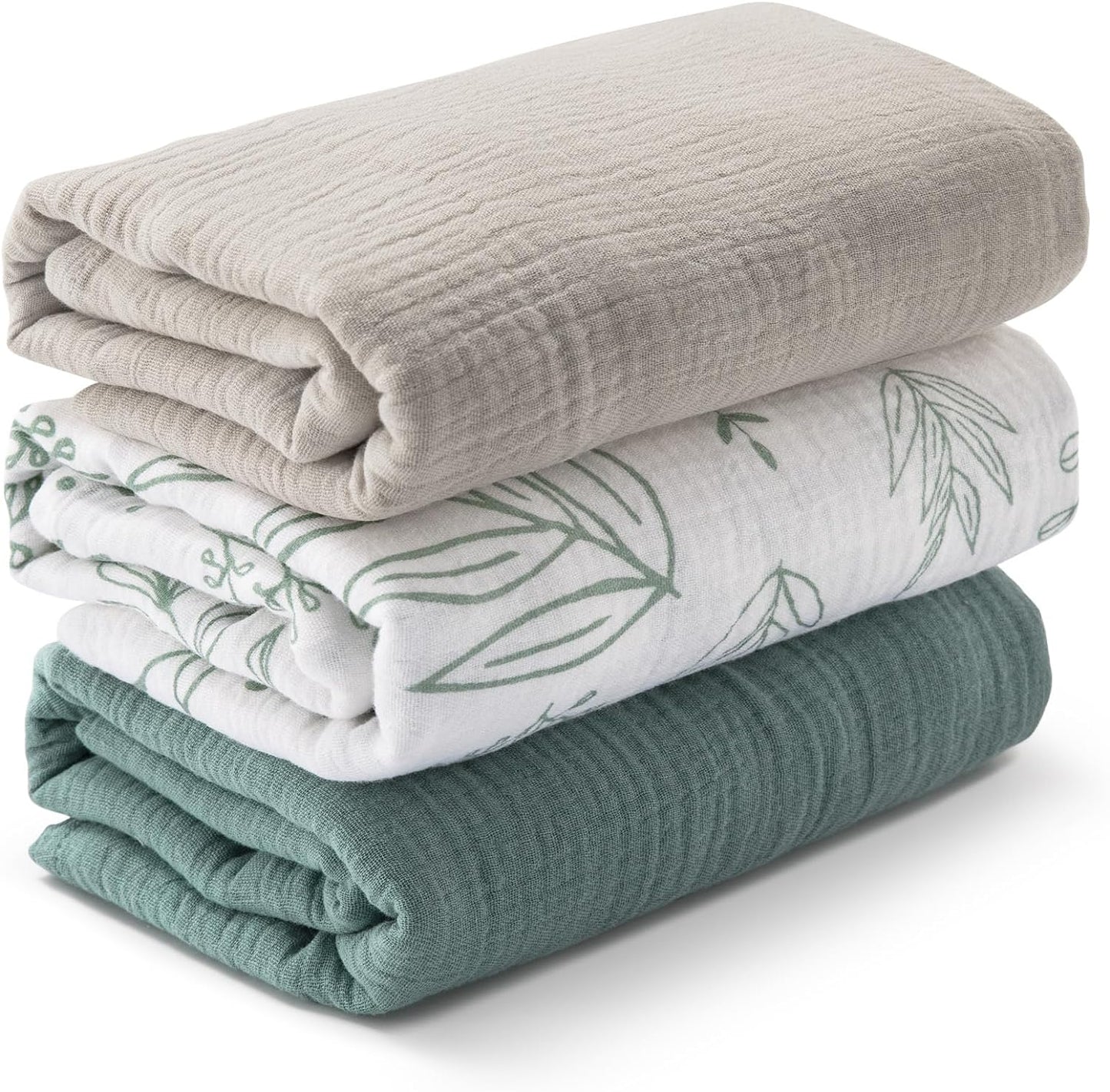 Breathable Muslin Swaddle Trio - Soft & Cozy Essentials