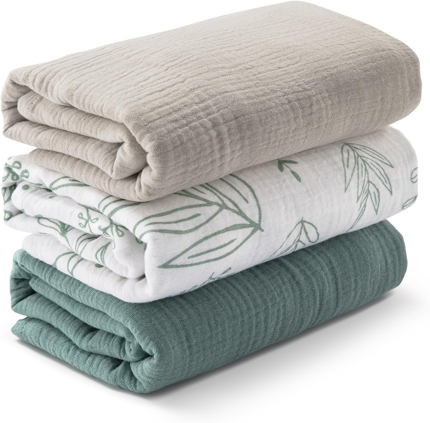 Breathable Muslin Swaddle Trio - Soft & Cozy Essentials