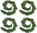 4-Pack 6FT Real Touch Norfolk Pine Garlands - Lifelike Holiday