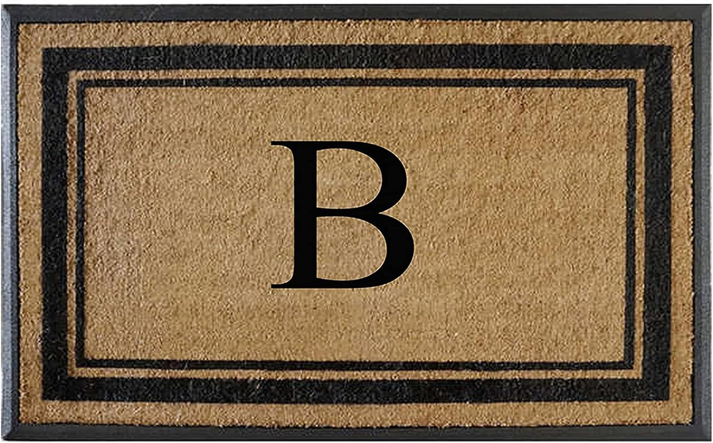 Natural Rubber & Coir Monogrammed Door Mat for Heavy Duty Use