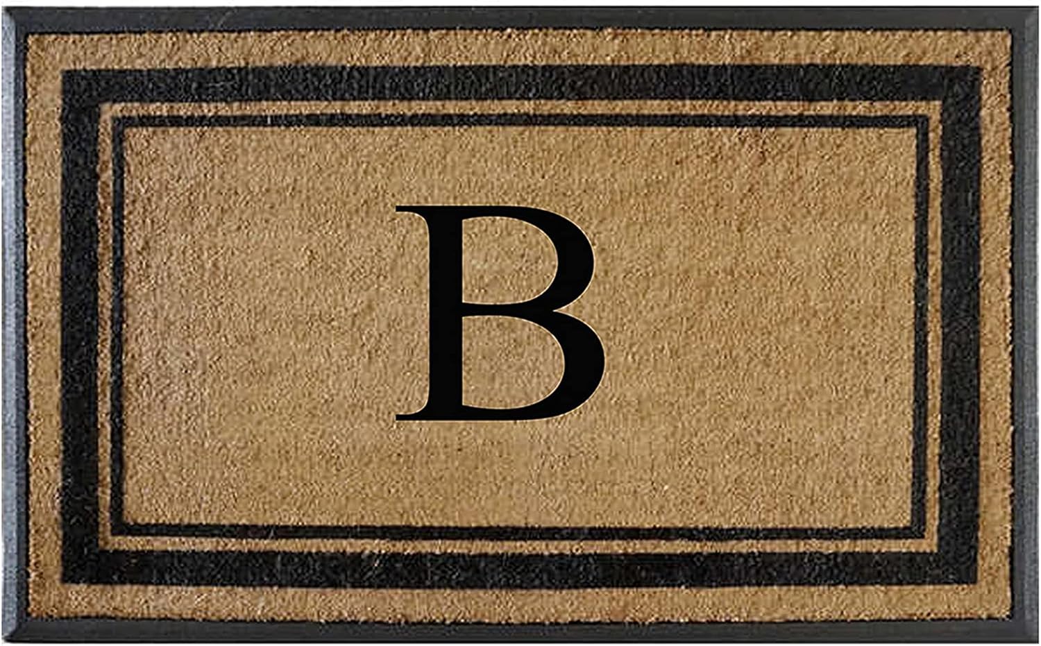 Natural Rubber & Coir Monogrammed Door Mat for Heavy Duty Use