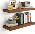 Floating Shelves 24 in x 9 in Rustic Brown - Space-Saving Wall Shelf
