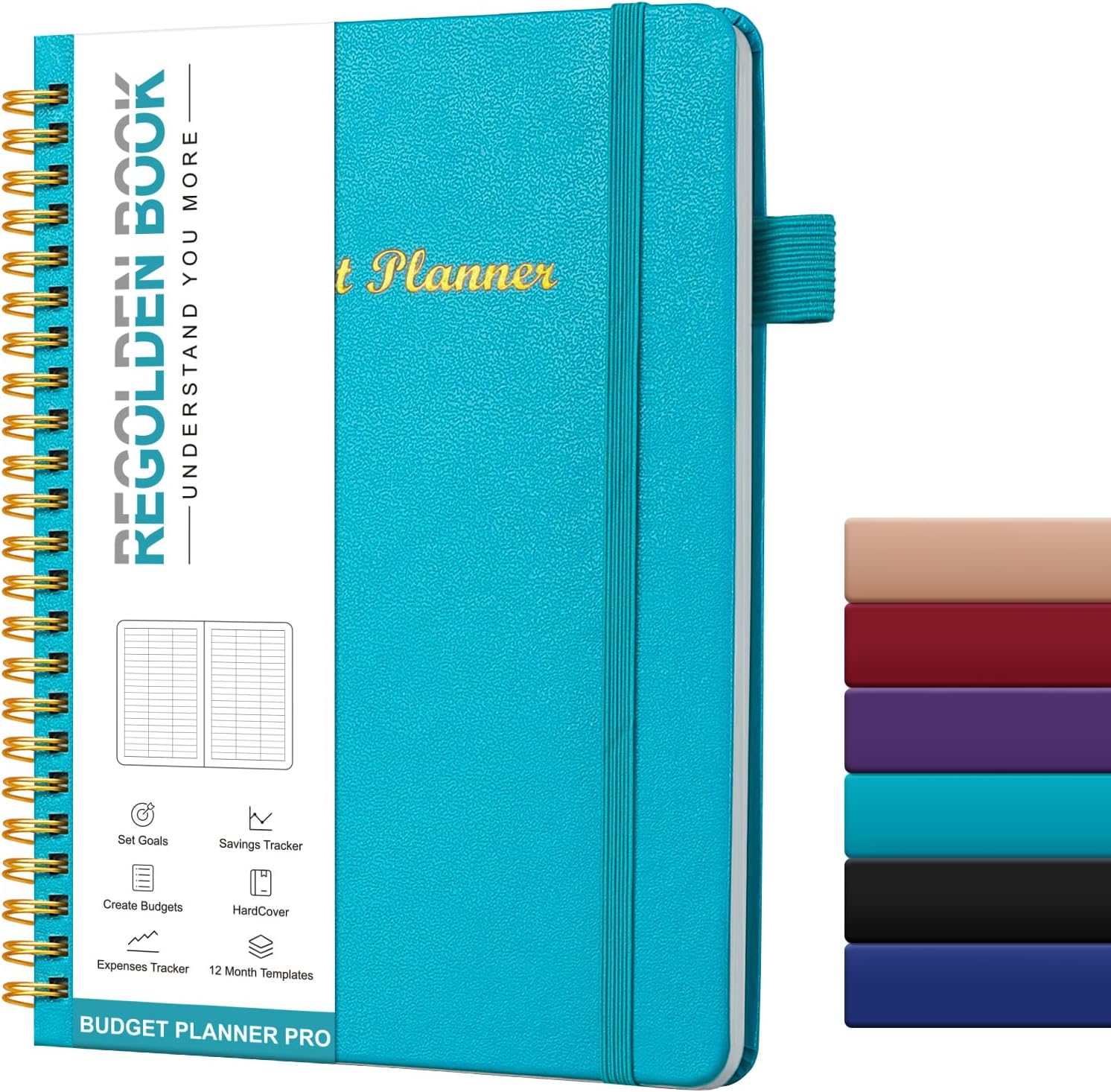 Teal Budget Planner & Expense Tracker - Regolden Book