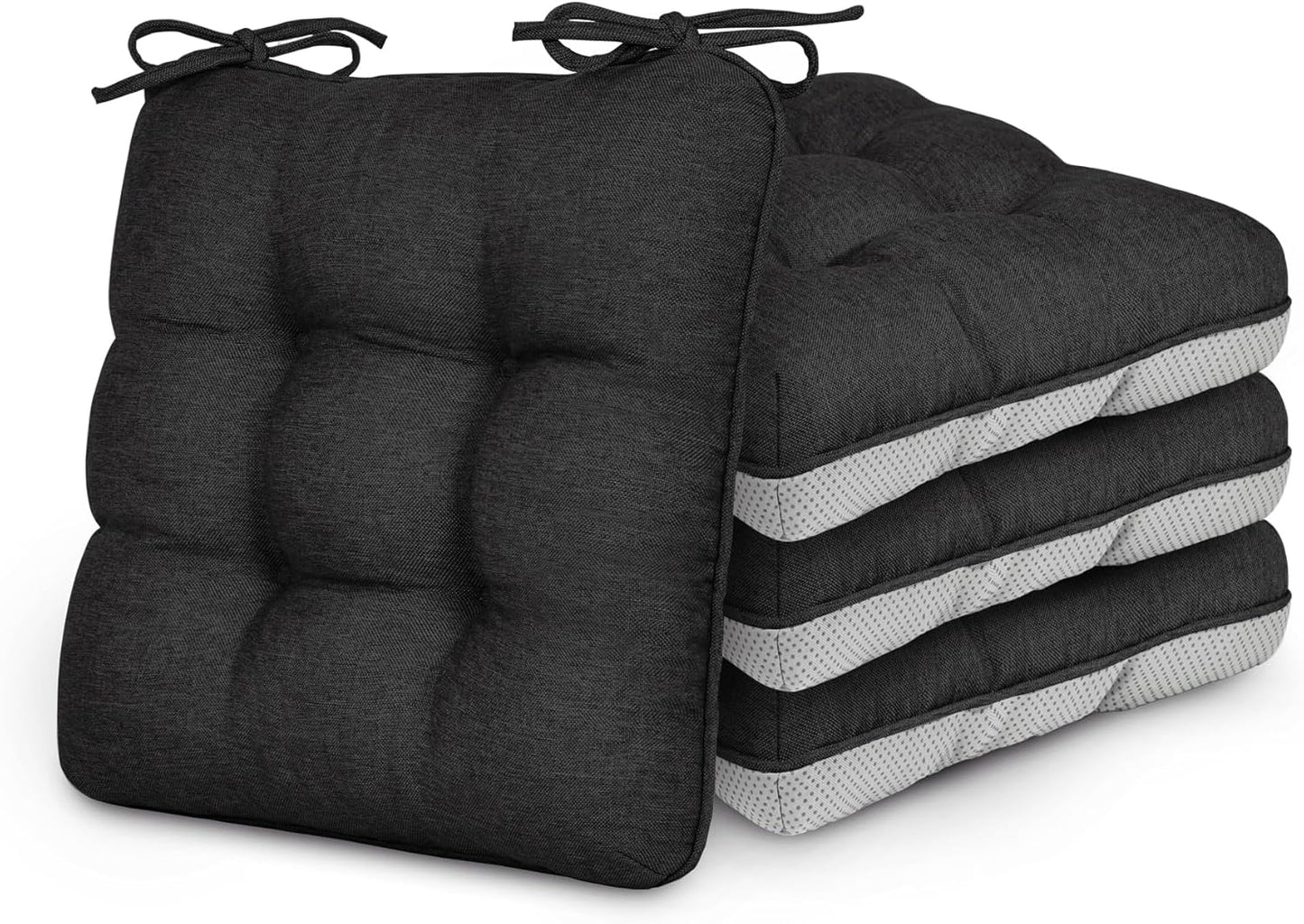 Memory Foam Chair Cushions Set of 4 for Indoor and Outdoor Use