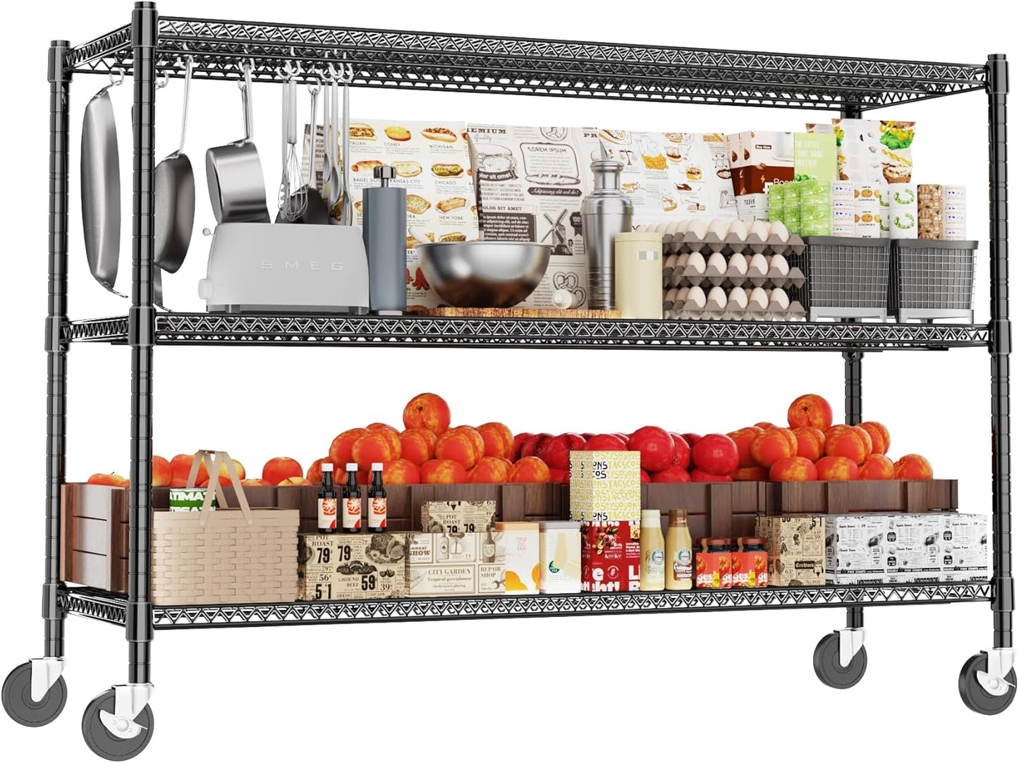 Heavy Duty Shelving Unit with Wheels for Garage Storage Needs
