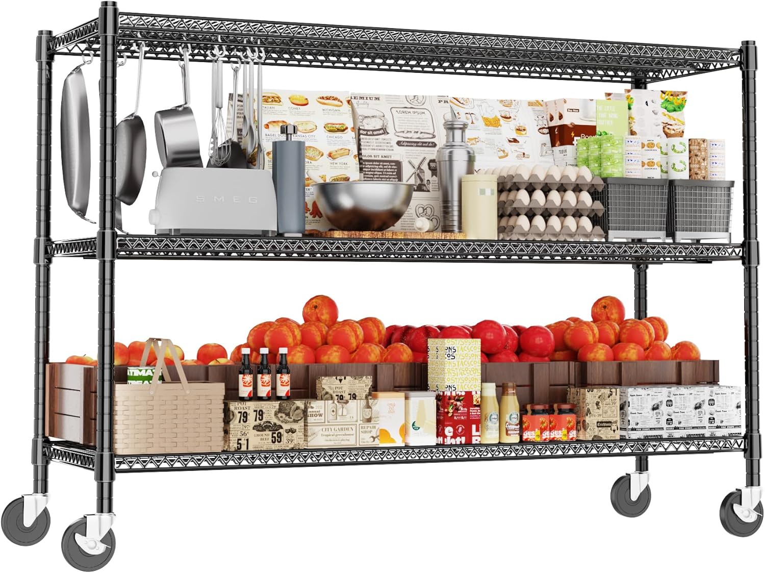 Heavy Duty Shelving Unit with Wheels for Garage Storage Needs