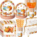 Fall Pumpkin Maple Leaf Party Tableware Set for 50 Guests - Complete