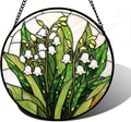 Stained Glass Window Hanging with Lily of The Valley Design