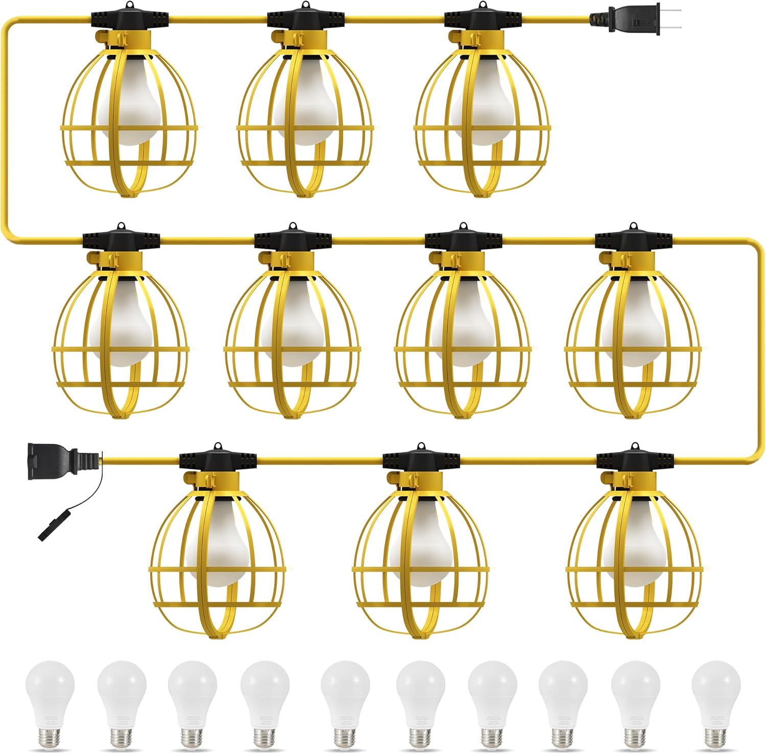 LEDIARY 100FT Construction String Lights for Indoor and Outdoor Use