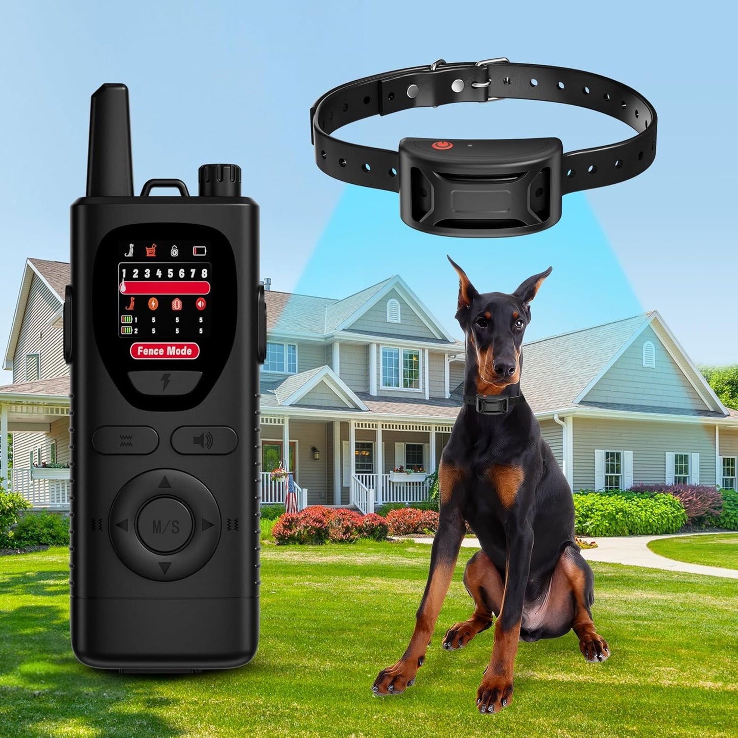FuzzyPaw 2-in-1 Wireless Dog Fence & Training System