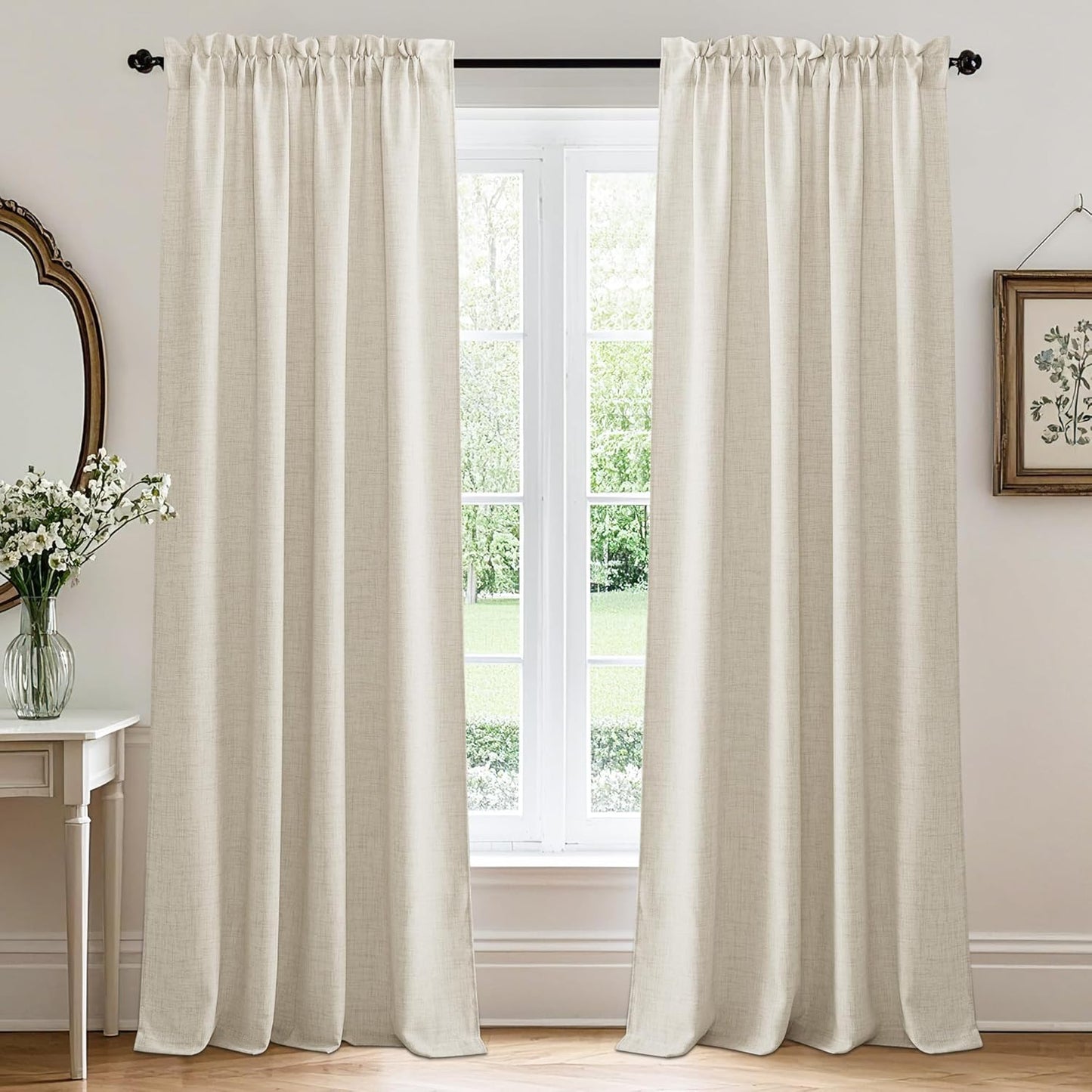 Linen Sheer Curtains for Living Room and Dining Room Decor