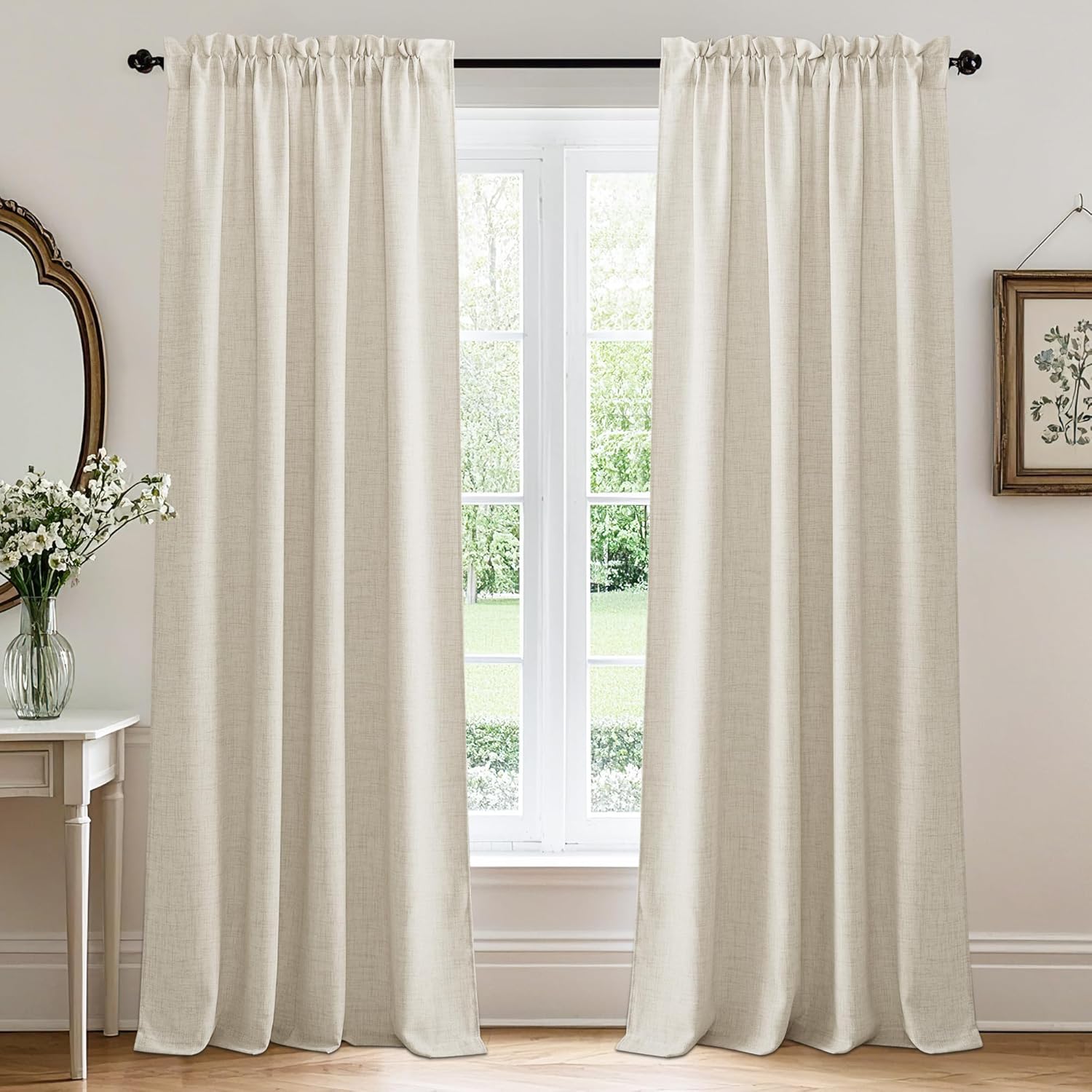 Linen Sheer Curtains for Living Room and Dining Room Decor