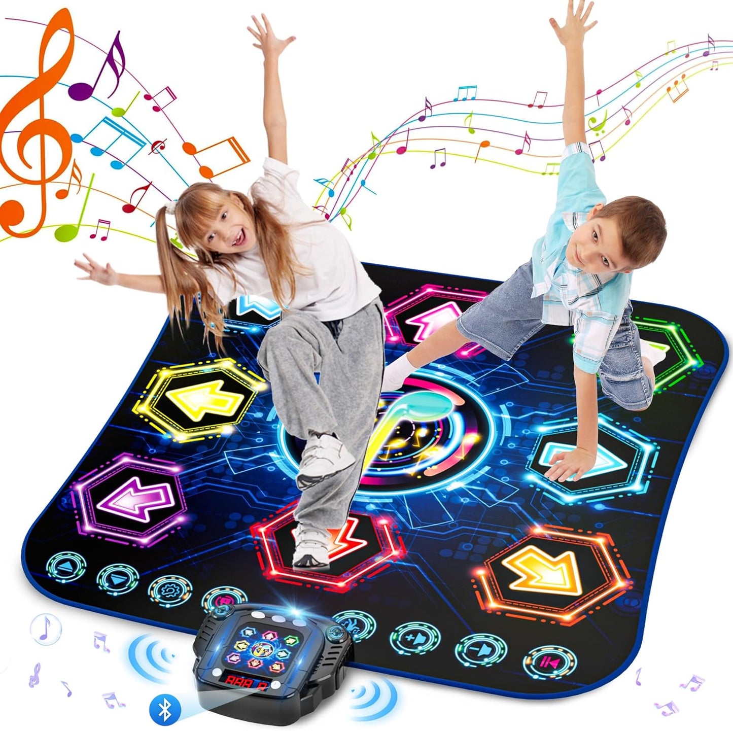 Light Up 8-Button Dance Mat for Kids with Bluetooth Fun