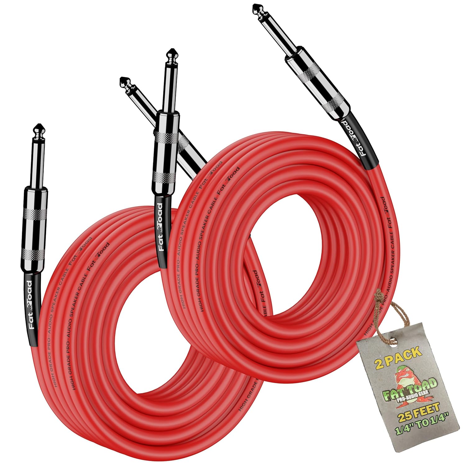 Premium 25ft Pro Audio Speaker Cables (2 Pack) | 12AWG Gauge | Ideal for Music Studio & Live Stage Performances
