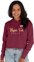 Blue 84 Women's Vintage Crop Hoodie - Hokies Fan Crop Top