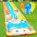 25FT Extra Long Water Slide for Kids - Triple Lane Race Track