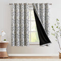 Blackout Curtains 72 in 2 Panels Blue Damask Medallion - 95% Light