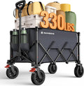 Wagons Carts Foldable Collapsible Wagon 330lbs Capacity - Large 180L