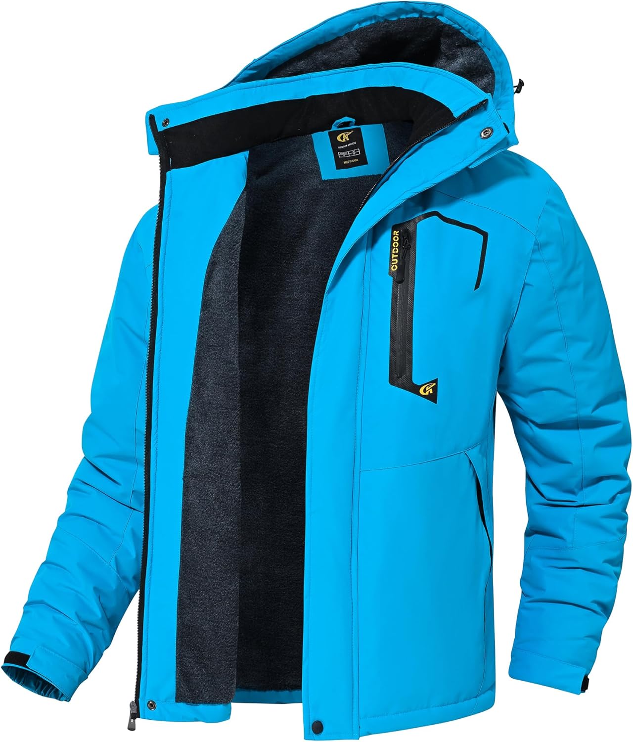 QPNGRP Mens Waterproof Ski Snowboard Jacket for Winter Sports