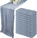 12 Pack 10ft Cheesecloth Table Runner 35x120 in Dusty Blue - Boho