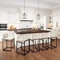 PHI VILLA Light Grey Bar Stools Set of 6 Counter Height - Comfortable