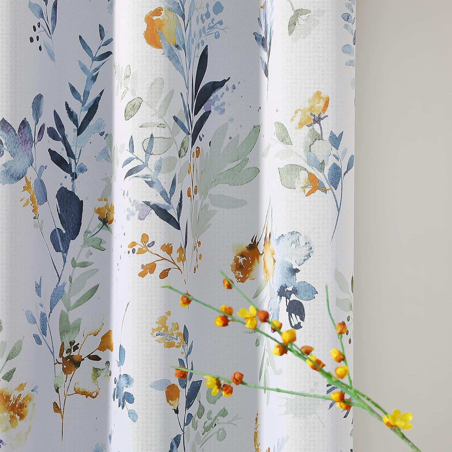 Floral Blackout Curtains for Living Room and Bedroom Decor