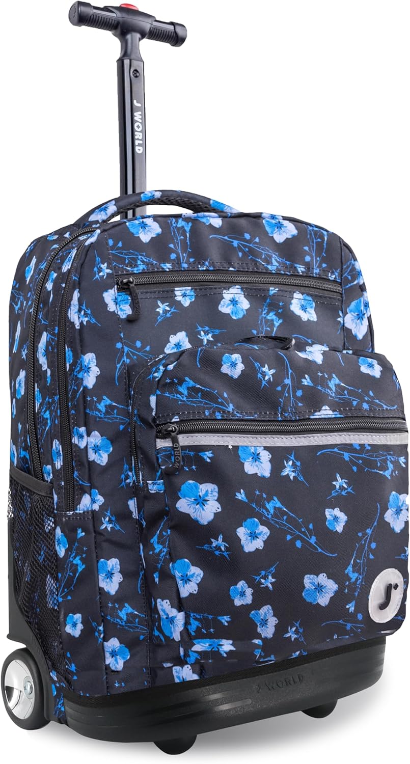 J World New York Sundance Rolling Backpack for School and Travel