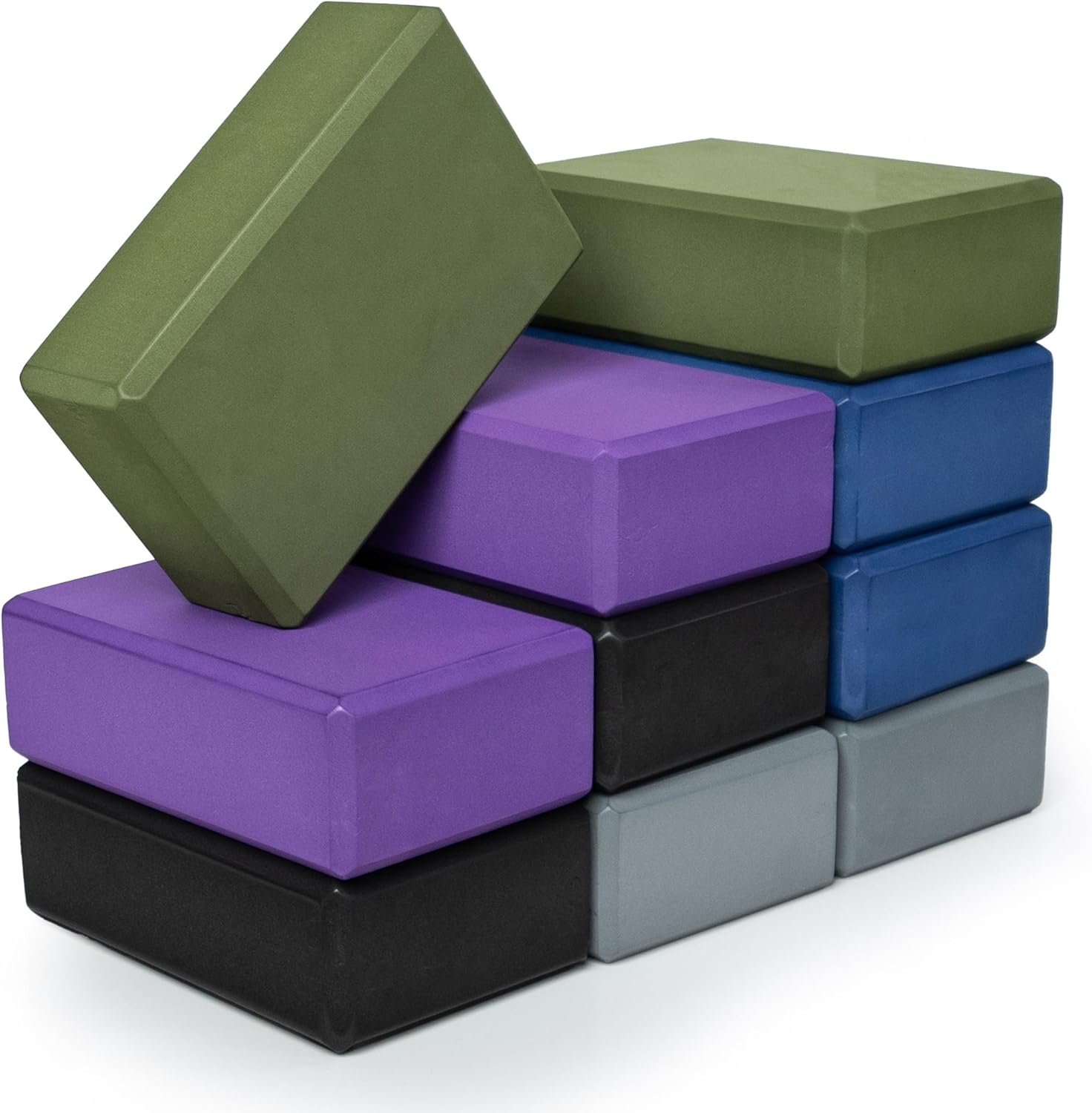 Firm Support Sunshine Yoga Blocks - Pack of 10 for Perfect Stretching