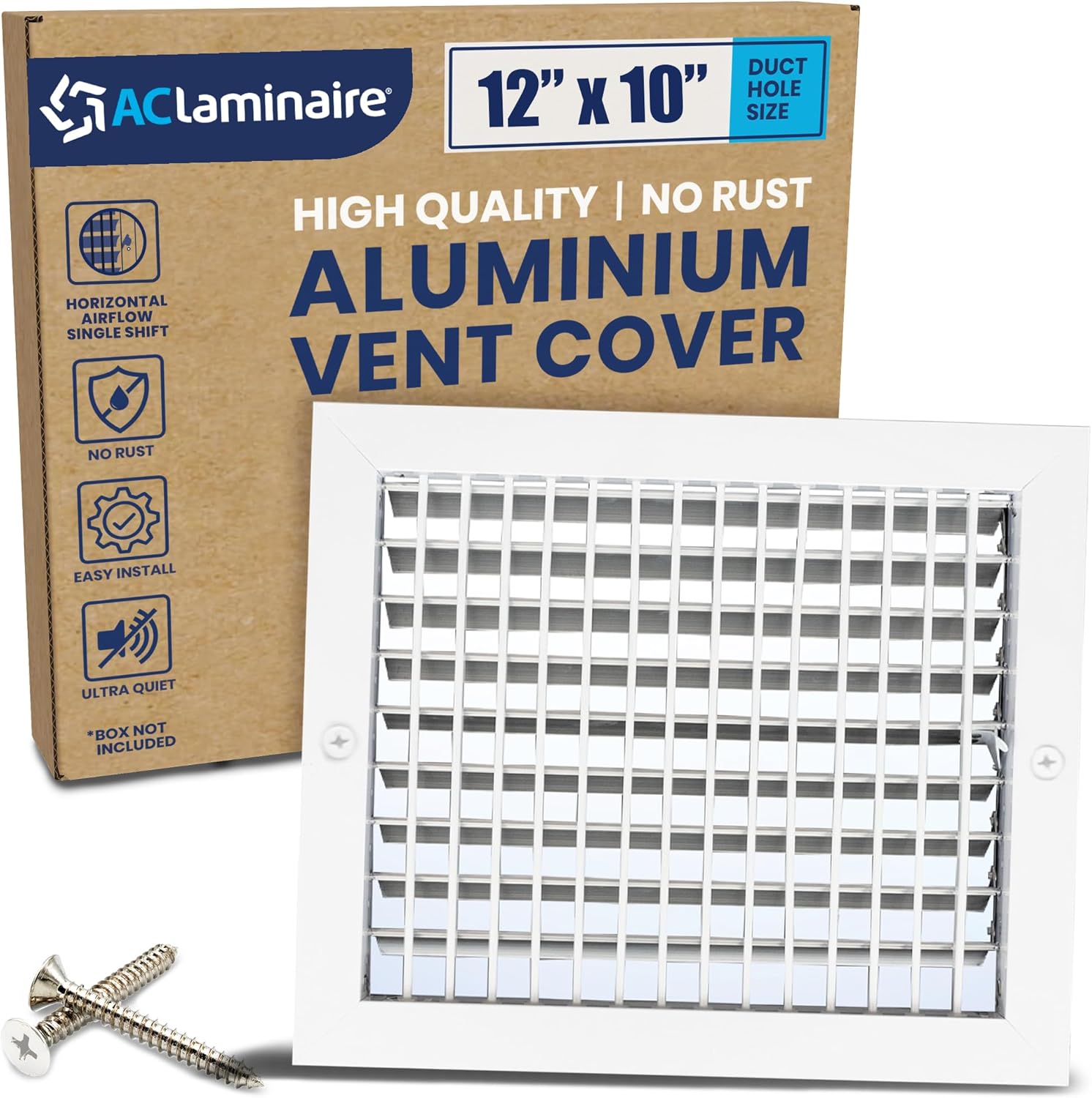 12 x 10 Duct Hole Aluminum Adjustable Air Supply Register Cover