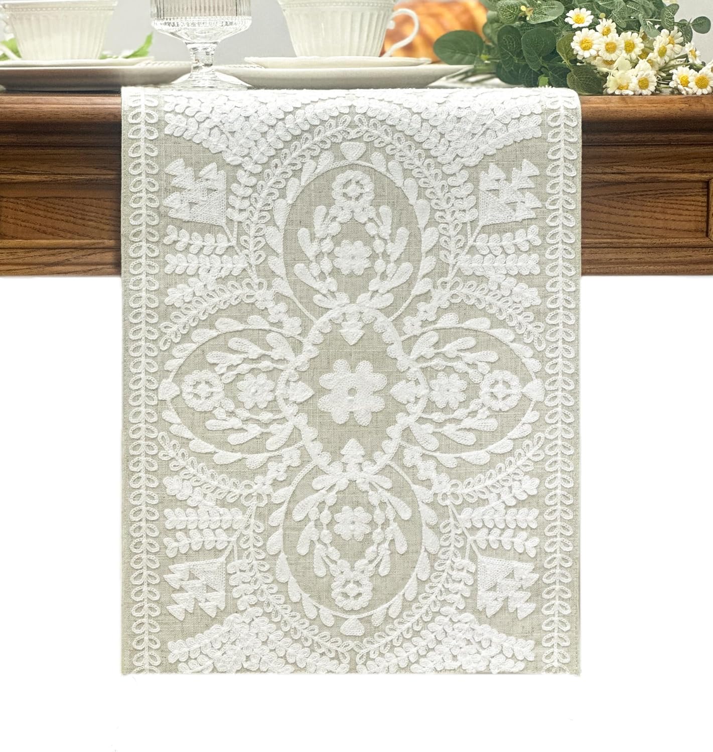 KEVA Boho Table Runner 13x110in for Rustic Dining Table Decor