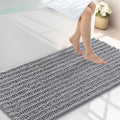 Bathroom Rugs Mat 44x24 Grey - Soft Absorbent Chenille Bath Mat