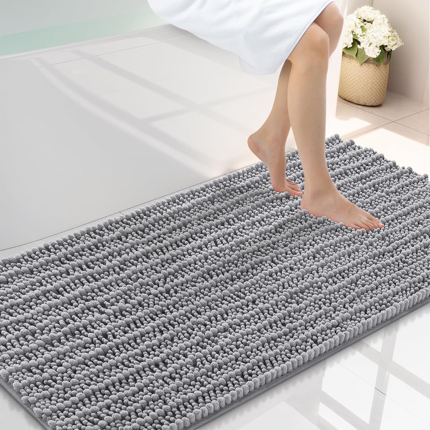 Smiry Bathroom Rugs Mat 44x24, Soft Chenille Bath Rugs