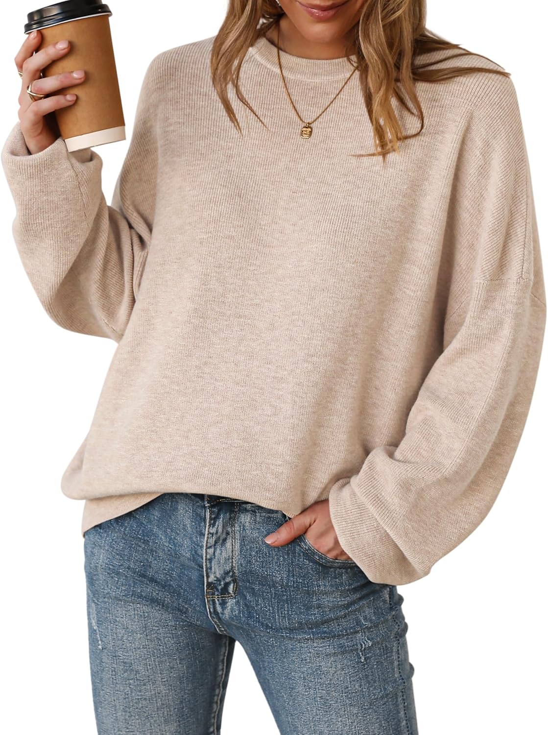 Arach&Cloz Women's Wool Blend Oversized Sweaters for Fall Style