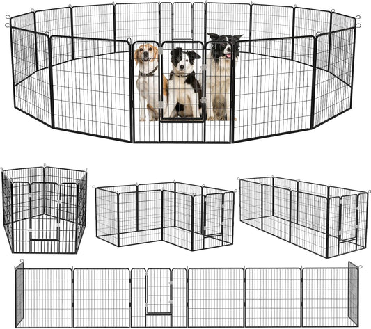 TAVATA Heavy Duty Metal Dog Playpen for Outdoor Use and More