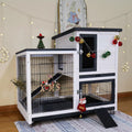 Indoor Outdoor 2-Story Rabbit House with Easy Clean Features