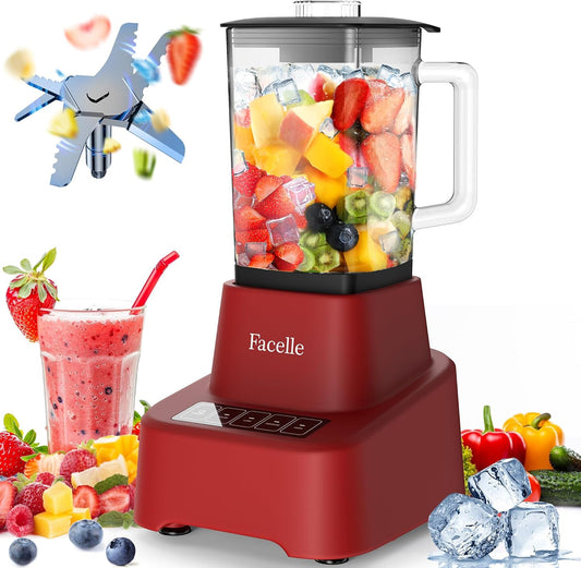 Facelle Touchscreen Blender - 3 Speeds, 55 oz Glass Jar, Smoothie Maker