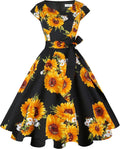 Kingfancy Women Vintage 1950s Swing Dress - Retro Cocktail Style chart