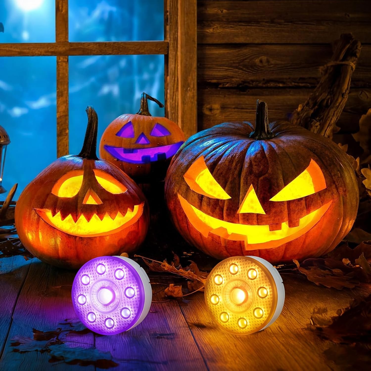 Rechargeable Pumpkin Lights for Halloween Decor - LUXJET Waterproof