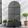 72in Metal Raised Garden Bed with Trellis and Wheels - Arched Planter