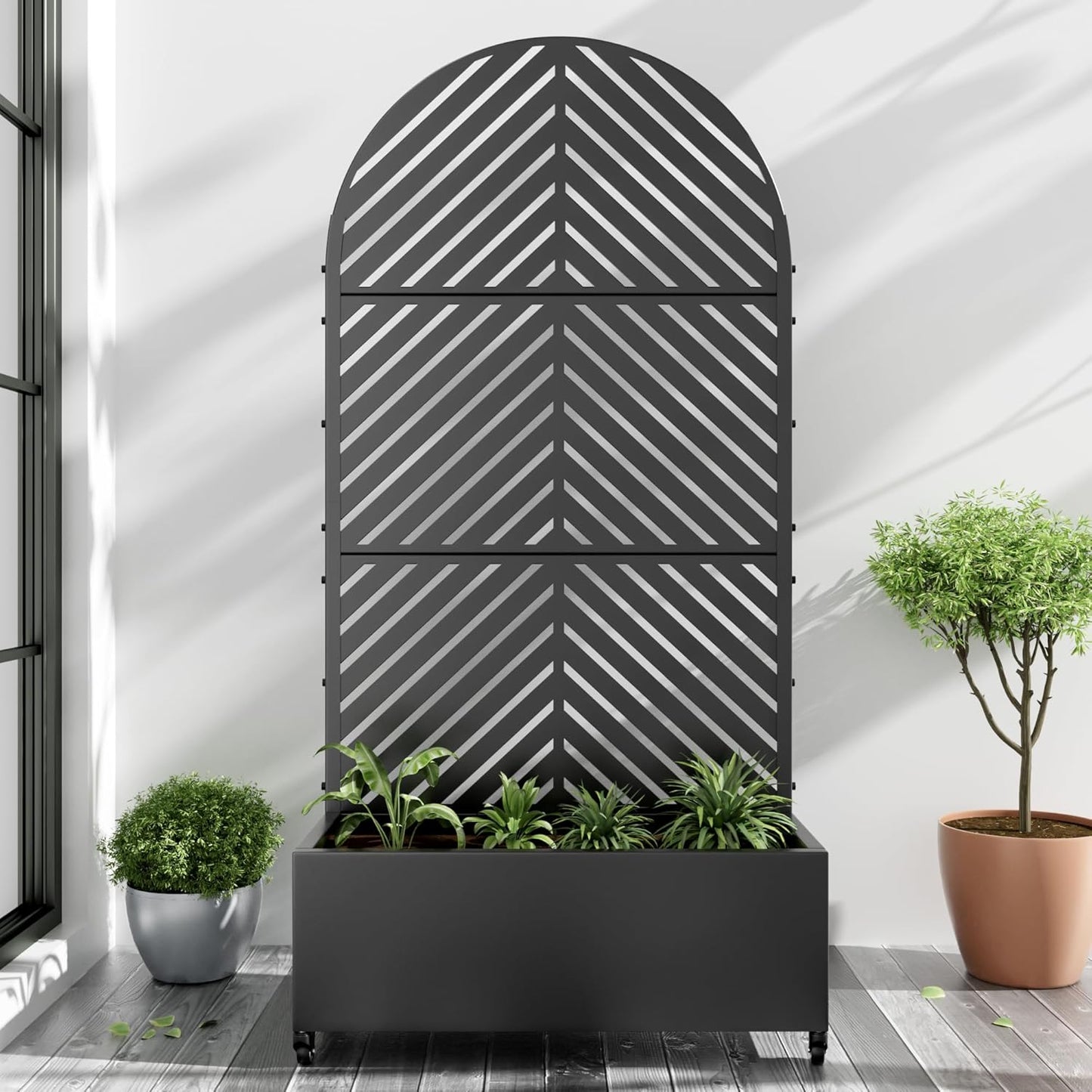 Casaphoria Metal Raised Garden Bed with Trellis for Climbing Plants