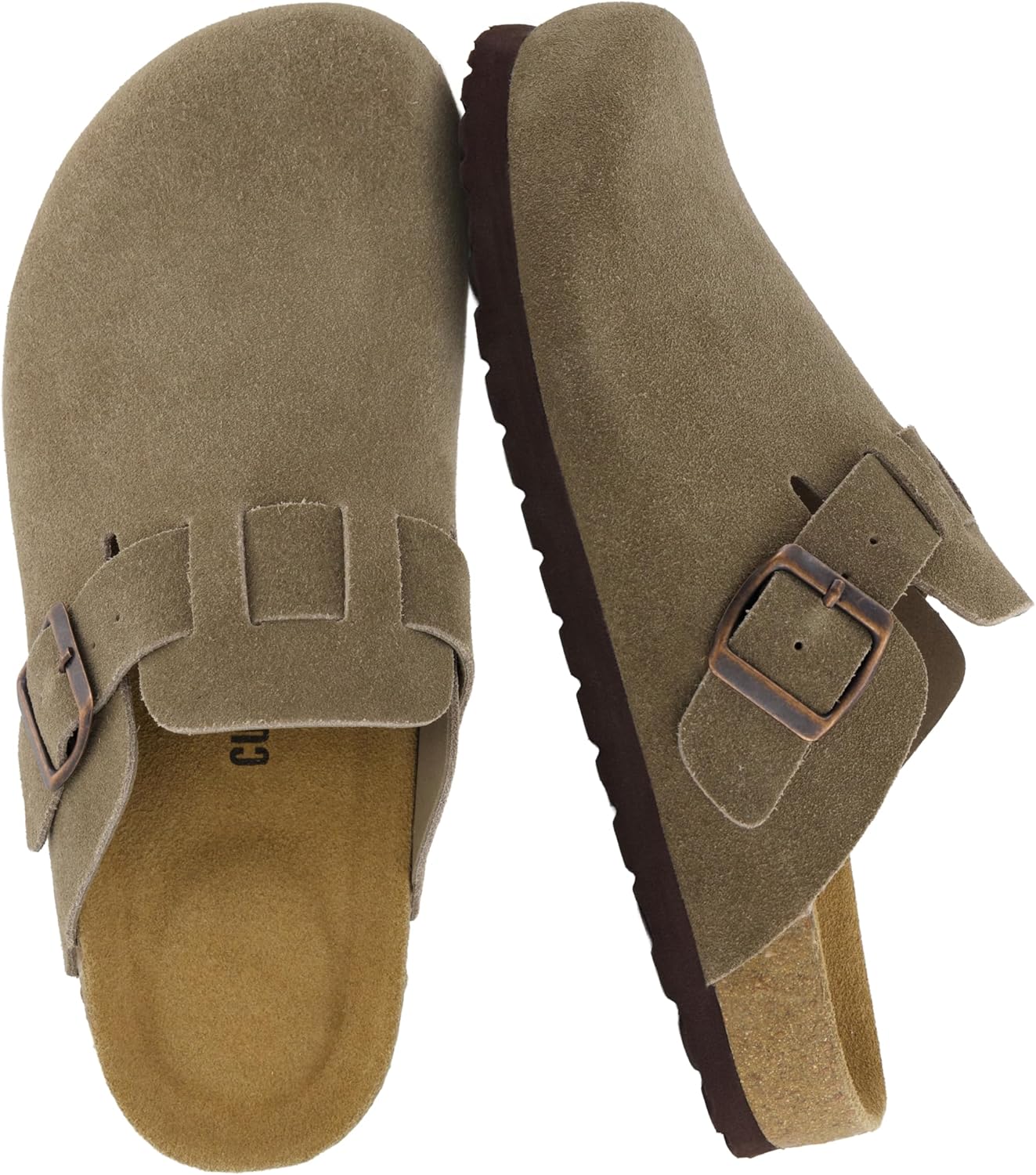 CUSHIONAIRE Hana Genuine Leather Suede Classic Clog Shoes