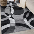 Rugshop Gray Modern Geometric Area Rug - Low-Pile Accent Rug