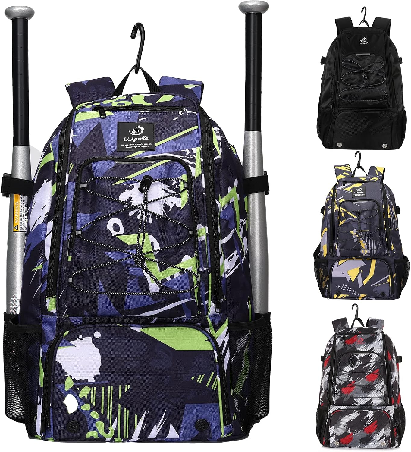 Sports Baseball and Softball Bat Bag with Shoe Compartment