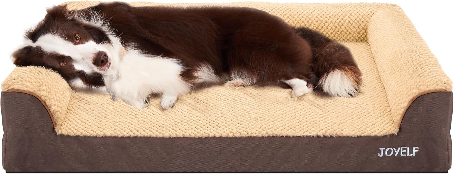 JOYELF Orthopedic Dog Bed - Large U-Shaped Foam Sofa Design
