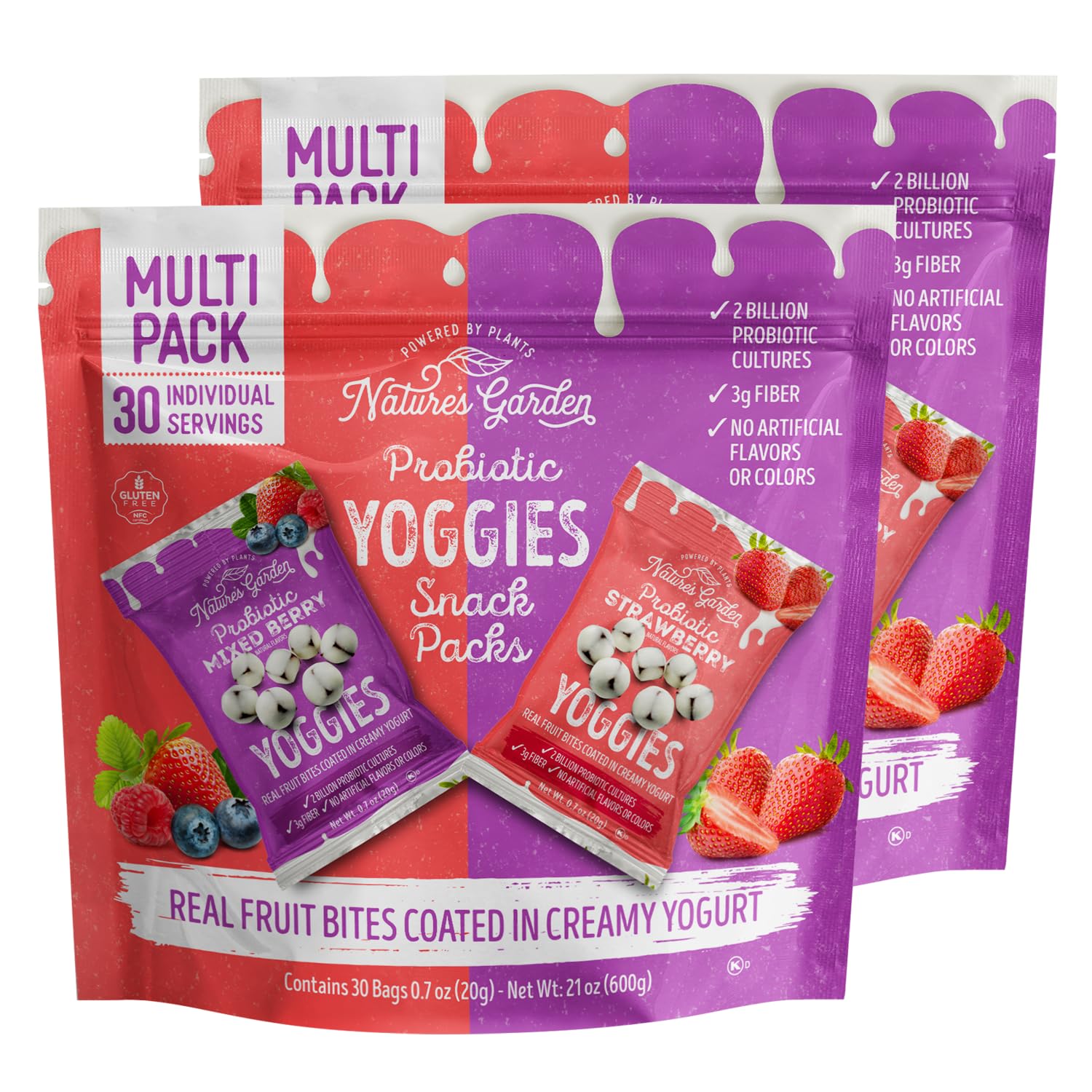 Probiotic Strawberry and Mixed Berry Yoggies Snack Pack 21oz