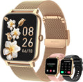 Gold Fitness Tracker Smartwatch: Calls, Heart Rate, Waterproof | Boquaw