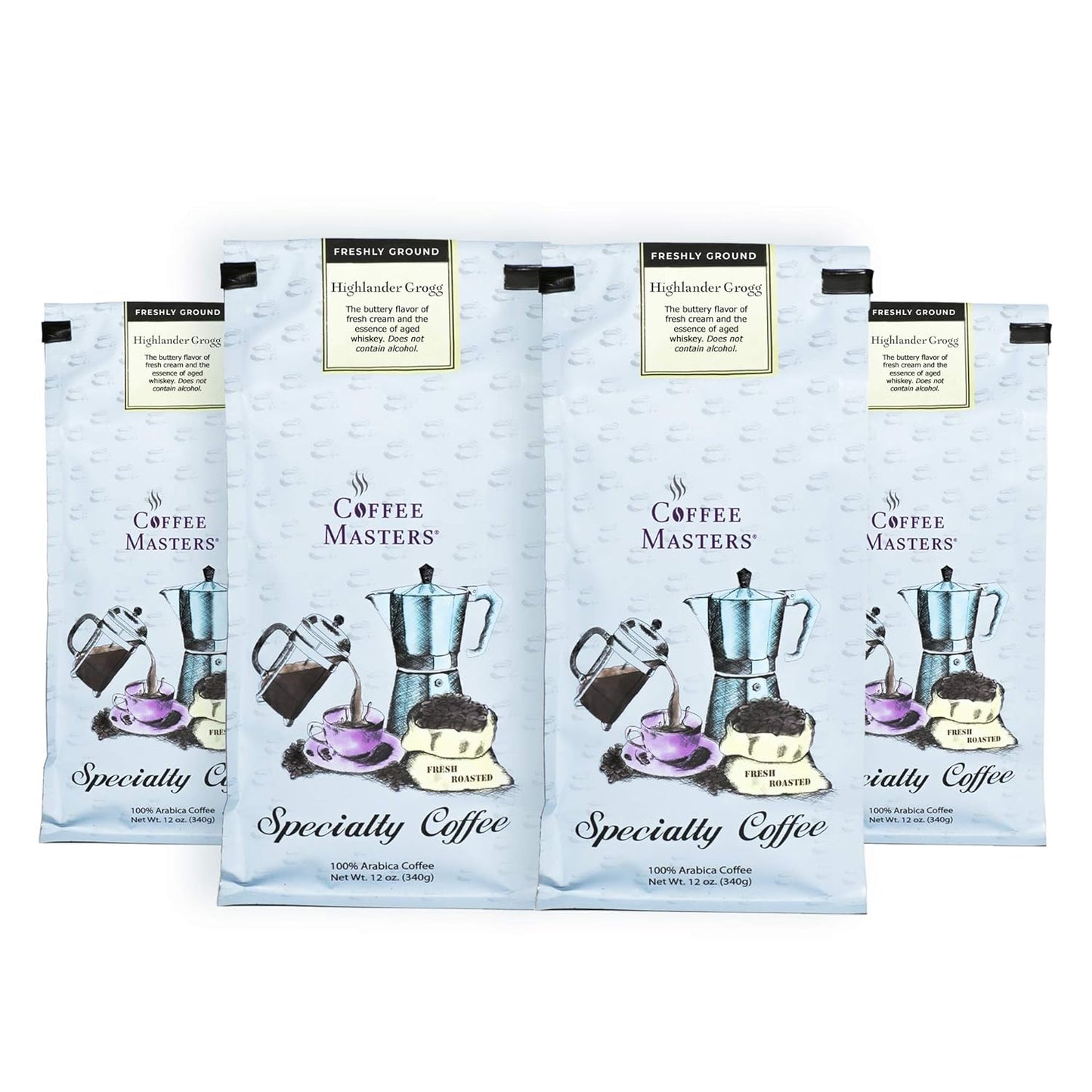 Delicious Highlander Grogg Ground Coffee x4 | COFFEE MASTERS
