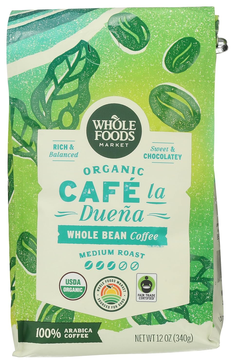 Organic Medium Roast Coffee, Rich & Sweet, 12 oz